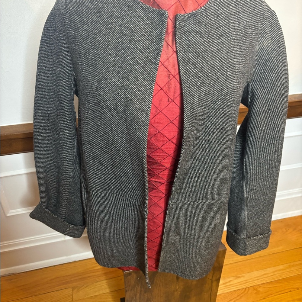 Anne Klein Gray Wool-Blend Blazer